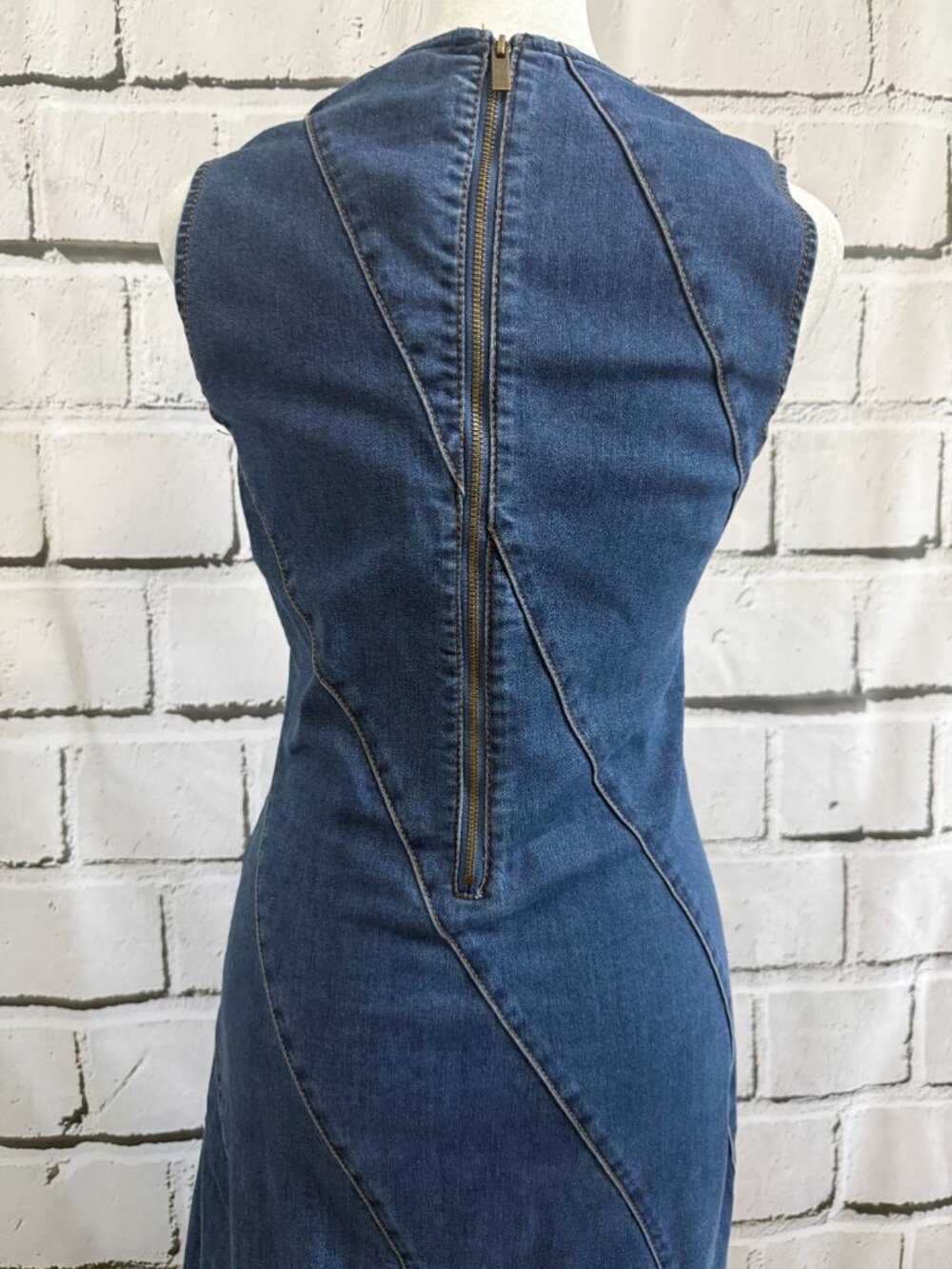 NWT House of Harlow 1960 Paneled Denim Maxi Dress XS - Picture 8 of 14